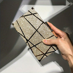 Glitter Decor Box Bag Sequined Evening Clutch for Wedding Prom