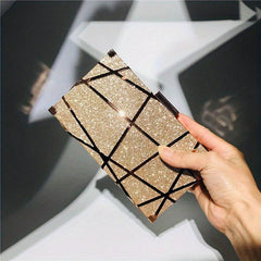 Glitter Decor Box Bag Sequined Evening Clutch for Wedding Prom