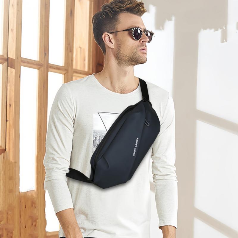 Men's Letter Pattern Fanny Pack Messenger Bag