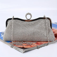 Rhinestone Evening Clutch Bag Dinner Purse Formal Banquet Handbag