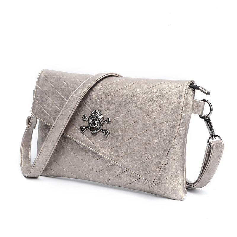Gothic Skull Decor Shoulder Bag Y2K Punk Flap Handbag