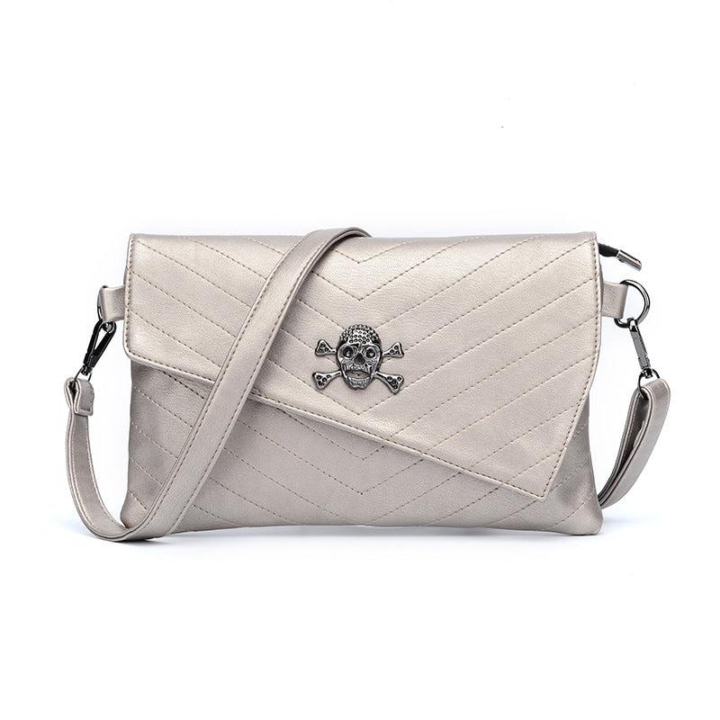 Gothic Skull Decor Shoulder Bag Y2K Punk Flap Handbag