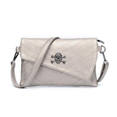 Gothic Skull Decor Shoulder Bag Y2K Punk Flap Handbag