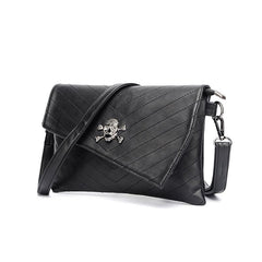 Gothic Skull Decor Shoulder Bag Y2K Punk Flap Handbag