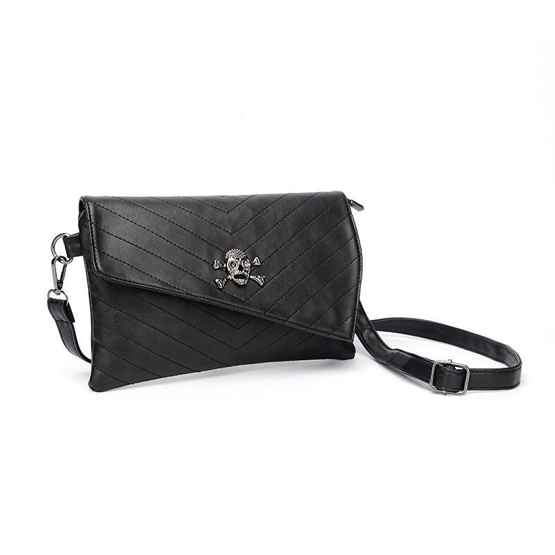 Gothic Skull Decor Shoulder Bag Y2K Punk Flap Handbag