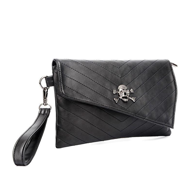 Gothic Skull Decor Shoulder Bag Y2K Punk Flap Handbag