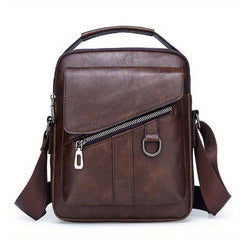 Men's PU Leather Crossbody Chest Bag for Travel Sport Camping