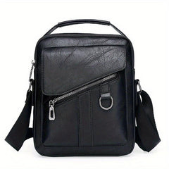 Men's PU Leather Crossbody Chest Bag for Travel Sport Camping
