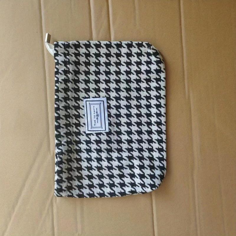 Vintage Zipper Cosmetic Clutch Bag Canvas Makeup Bag