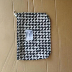 Vintage Zipper Cosmetic Clutch Bag Canvas Makeup Bag