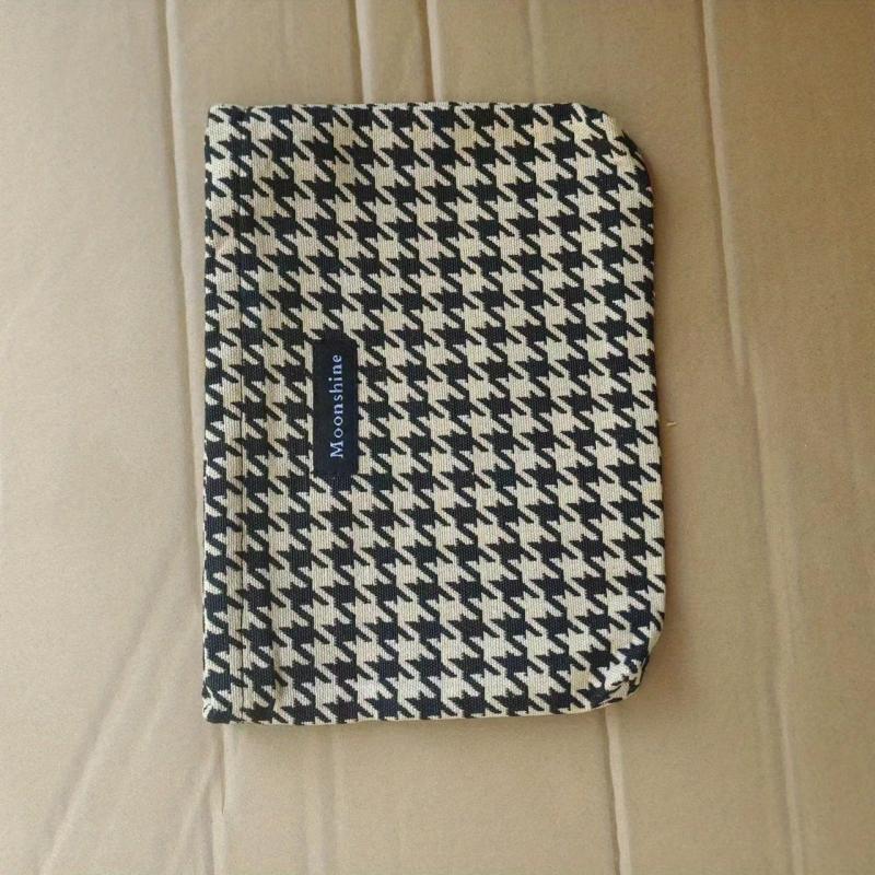 Vintage Zipper Cosmetic Clutch Bag Canvas Makeup Bag