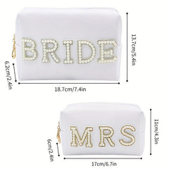 Letter Pattern Makeup Bag Zipper Clutch Cosmetic Travel Toiletry Wash Bag