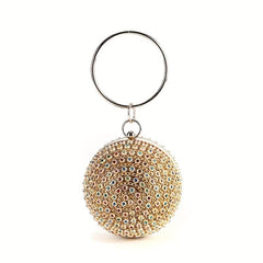 Colorful Rhinestone Clutch Purse Mini Round Formal Clutch
