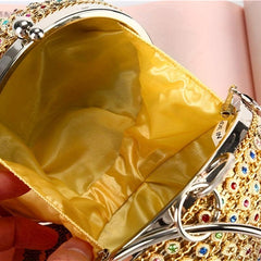 Colorful Rhinestone Clutch Purse Mini Round Formal Clutch