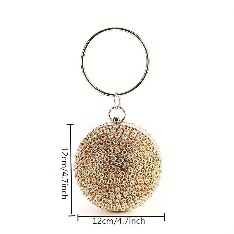 Colorful Rhinestone Clutch Purse Mini Round Formal Clutch