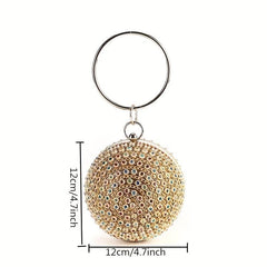 Colorful Rhinestone Clutch Purse Mini Round Formal Clutch