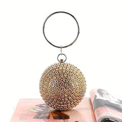 Colorful Rhinestone Clutch Purse Mini Round Formal Clutch