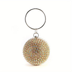 Colorful Rhinestone Clutch Purse Mini Round Formal Clutch