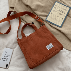 Corduroy Handbag Women's Square Crossbody Bag