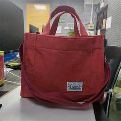 Corduroy Handbag Women's Square Crossbody Bag