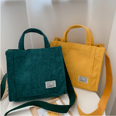 Corduroy Handbag Women's Square Crossbody Bag