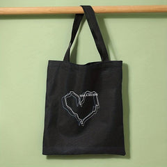 Line Love Print Shoulder Bag Lightweight All Match Storage Bag