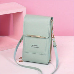 Mini Phone Bag PU Leather Card Storage Organizer Crossbody Coin Purse