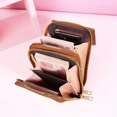 Mini Phone Bag PU Leather Card Storage Organizer Crossbody Coin Purse