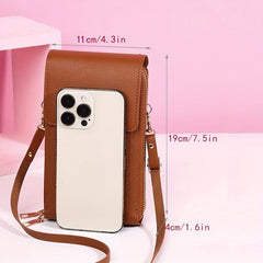 Mini Phone Bag PU Leather Card Storage Organizer Crossbody Coin Purse