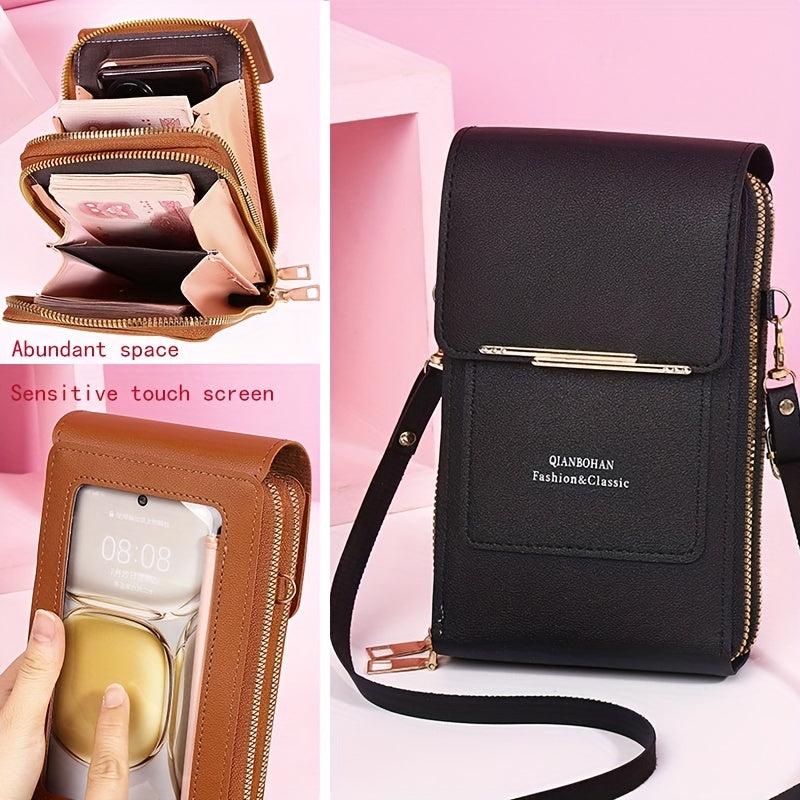 Mini Phone Bag PU Leather Card Storage Organizer Crossbody Coin Purse