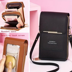 Mini Phone Bag PU Leather Card Storage Organizer Crossbody Coin Purse