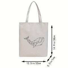 Animal Print Tote Bag Nylon Lightweight Shoulder Shopping