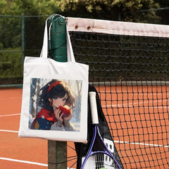 Cartoon Girl Print Canvas Shopping Bag Large Capacity Anime Shoulder Bag