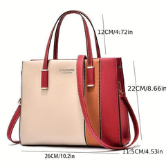 Colorblock Tote Bag Shoulder Bag All Match Crossbody Bag