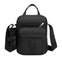 Men's Nylon Crossbody Bag with Water Bottle Pocket