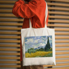 Graphic Pattern Canvas Bag Lightweight Shopper Storage Handbag