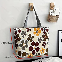 Vintage Ethnic Pattern Tote Zipper Bag All Match Storage Bag