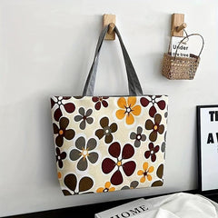 Vintage Ethnic Pattern Tote Zipper Bag All Match Storage Bag