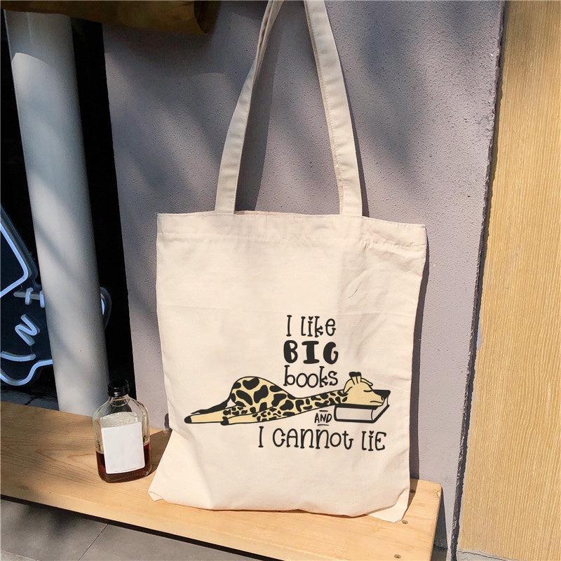 Cartoon Books Print Shoulder Bag Lightweight Shopper Bag