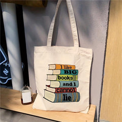 Cartoon Books Print Shoulder Bag Lightweight Shopper Bag