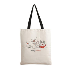 Cartoon Animal Pattern Canvas Bag Women's Large Capacity Handbag