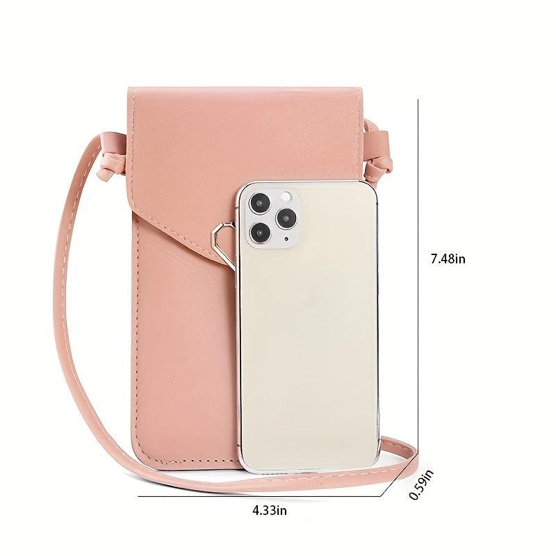 Heart Decor Crossbody Bag with Touch Screen Phone Wallet