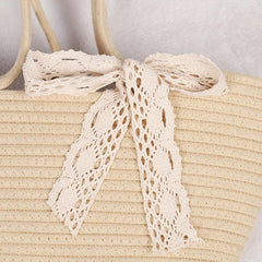 Straw Satchel Bag All Match Travel Beach Handbag