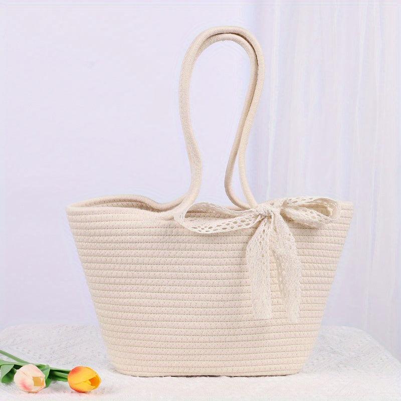 Straw Satchel Bag All Match Travel Beach Handbag