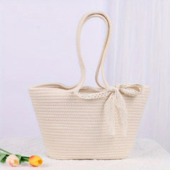 Straw Satchel Bag All Match Travel Beach Handbag