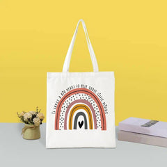 Cartoon Pattern Canvas Bag Shoulder Bag Reusable Shopper Bag