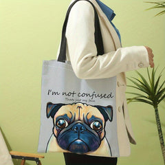 Dog Print Shoulder Bag Lightweight Storage Bag Versatile Shopper Bag