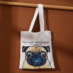 Dog Print Shoulder Bag Lightweight Storage Bag Versatile Shopper Bag