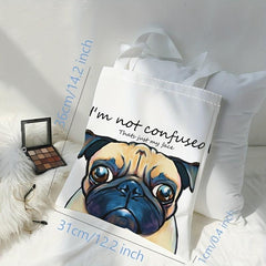 Dog Print Shoulder Bag Lightweight Storage Bag Versatile Shopper Bag