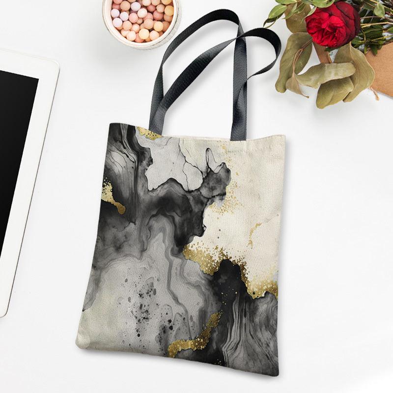 Marble Print Handbag Shopper Bag for School